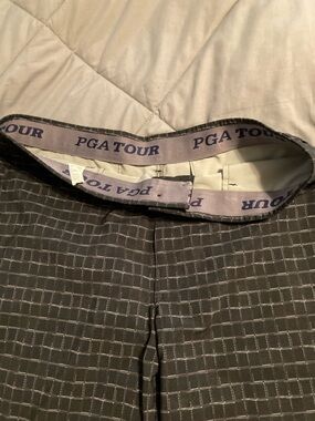 PGA Tour Gray Windowpane Dress Pants